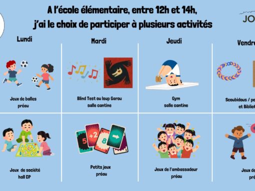 🎉 Planning d’activités du mois de mars – Ecole élémentaire 🎉